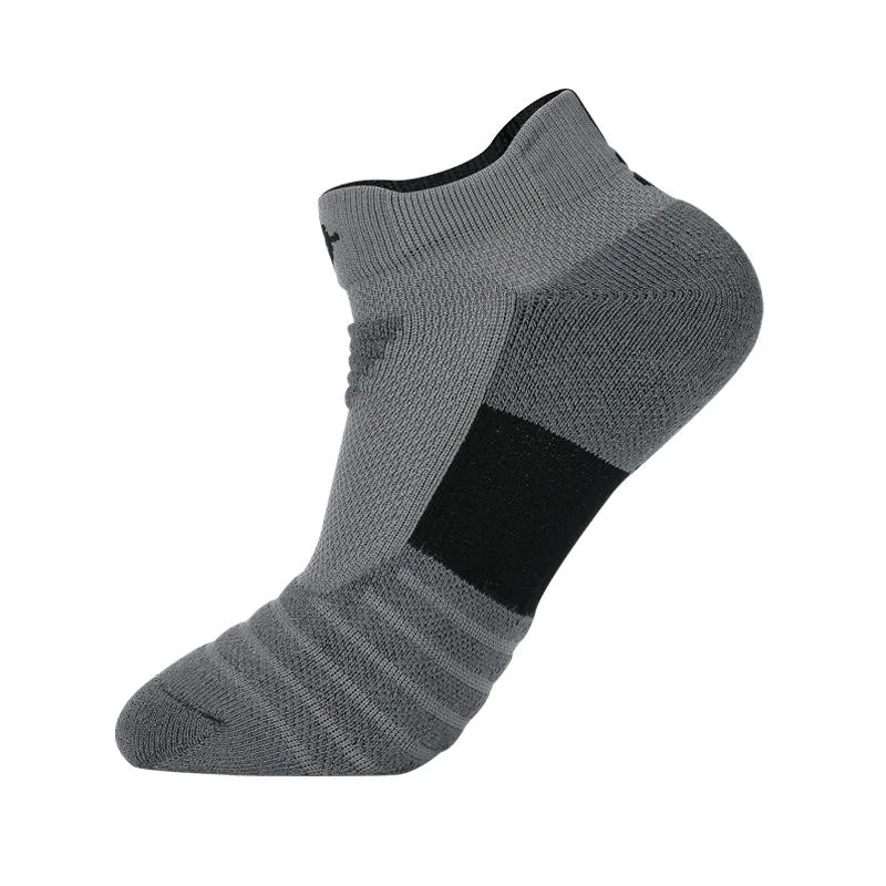 Custom Black White Gray Color Cotton Compression Athletic Running Socks for Men Women Short Sport Ankle Socks