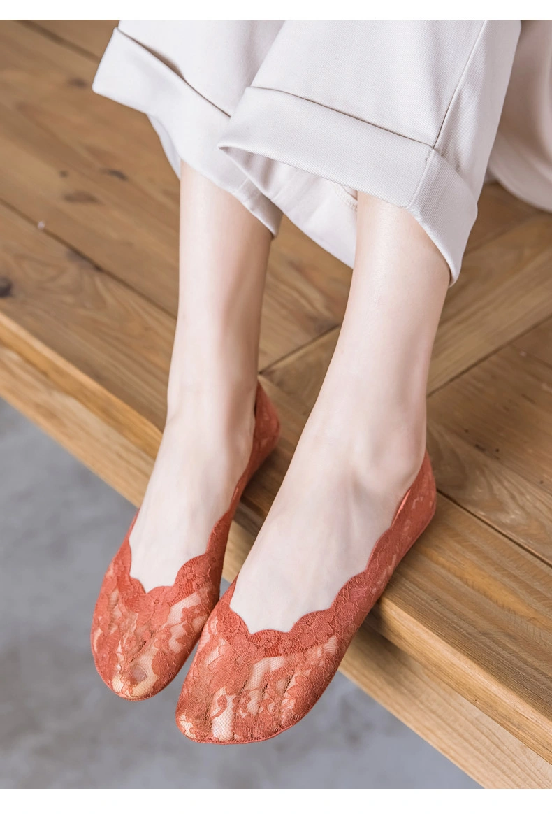 High Quality Flower Lace No Show Women Casual Cotton Low Cut Short Socks