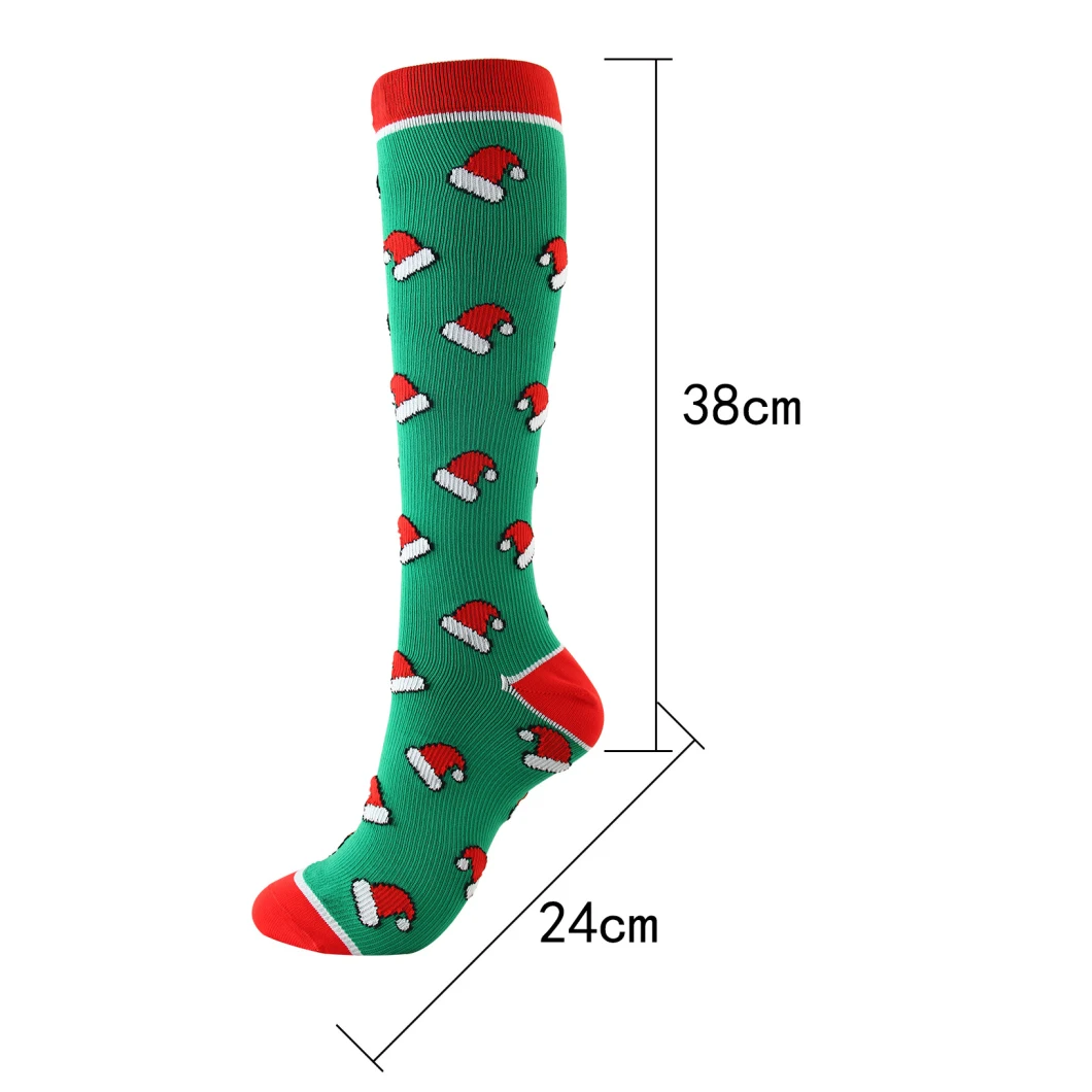 Wholesale Cotton Soft Cozy Warm Knee High Nonslip Grip Christmas Socks for Women