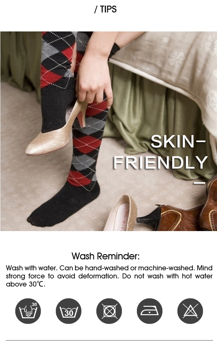 Women′s Cotton Knee High Sock with Bow