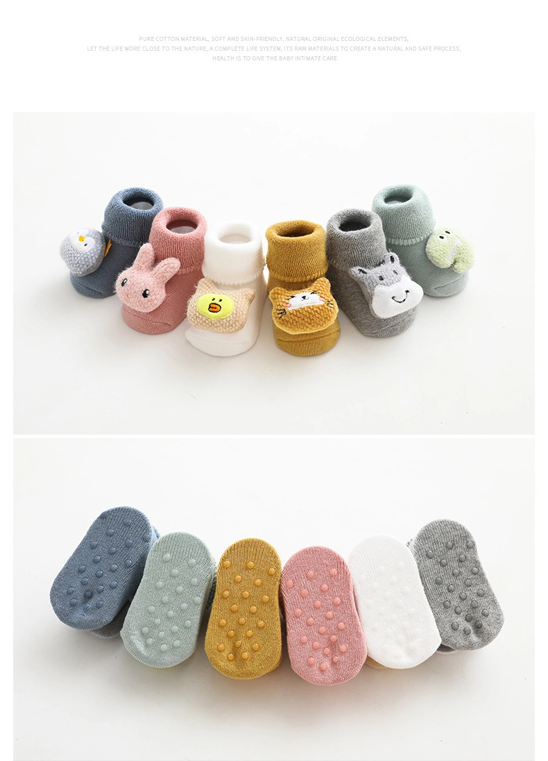 Autumn and Winter Terry Thickened Baby Cartoon Floor Socks