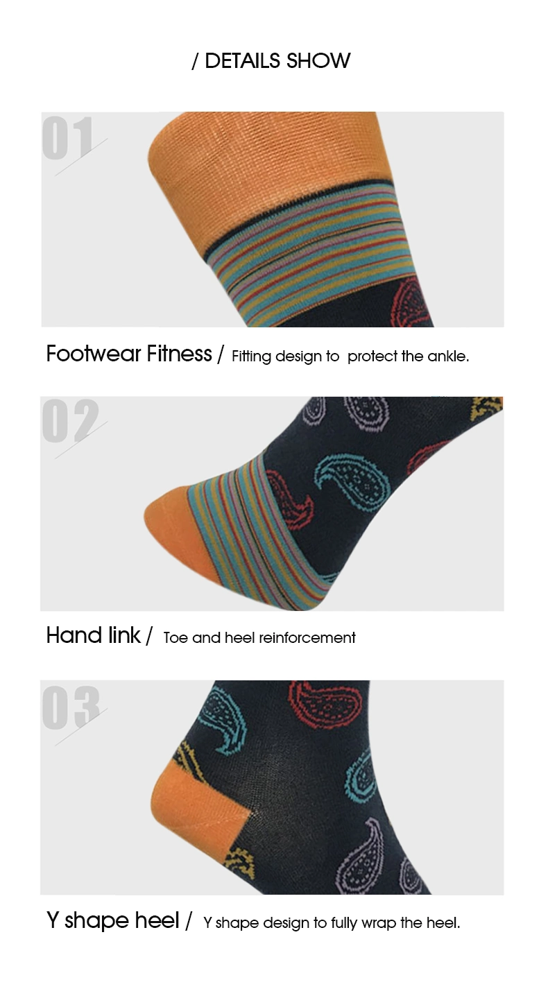 Men Sox Colorful Stripe High Quality Soft 100 Bamboo Casual Dress Socks