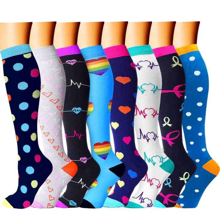 Best Custom OEM Logo Nylon Copper Fit Flying Compression Socks for Women Nurses